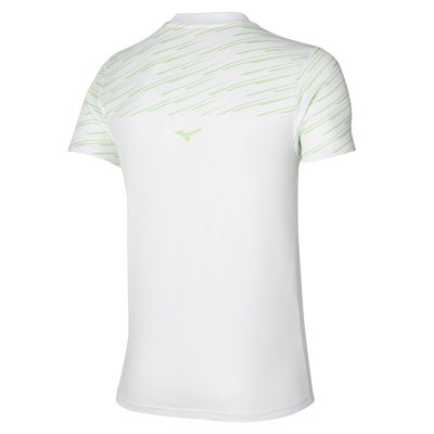 Camisa Mizuno Athletics Estampados Tee Hombre - Blancos - Chile M089JFVMAR